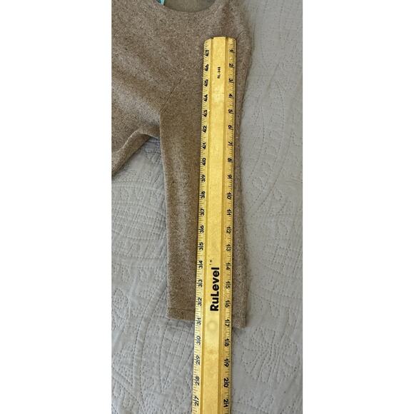 Lands End Sz XS ( 2-4) Brown Heathered wool silk blend 3/4 length slv maxi dress - Picture 8 of 10